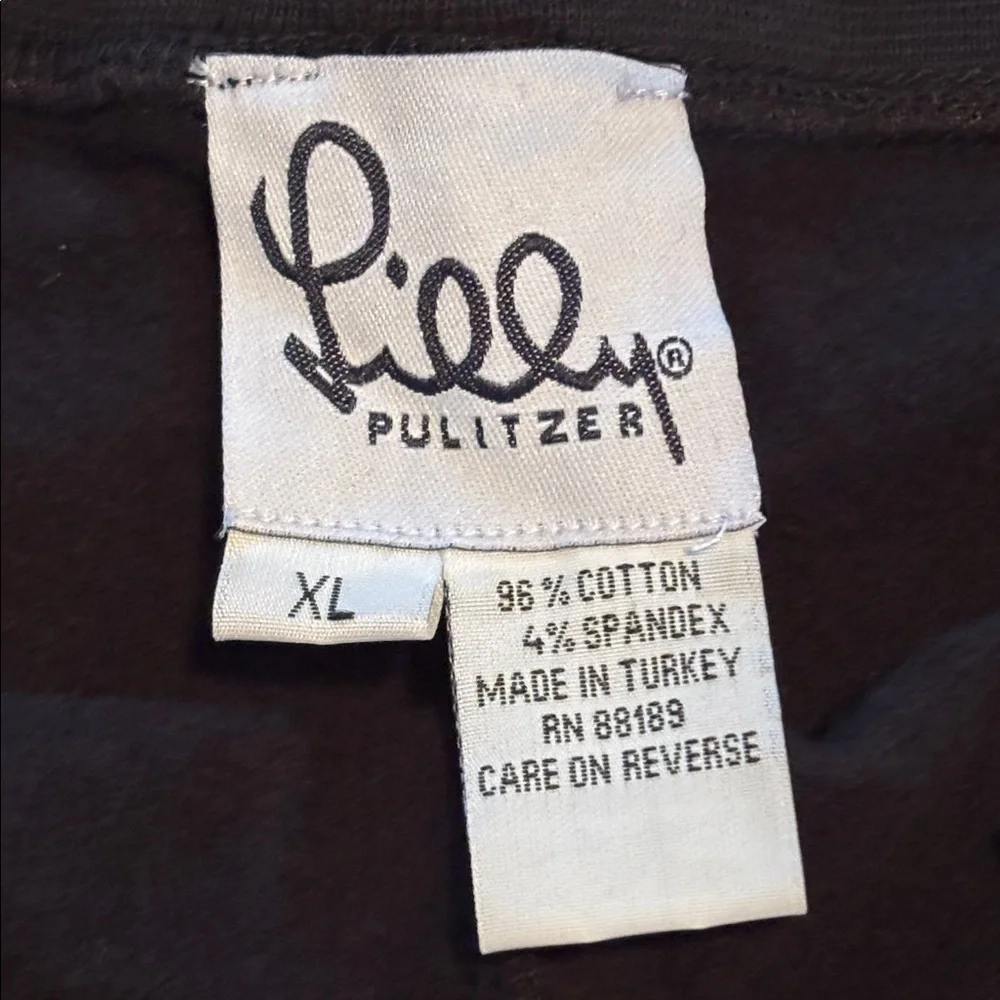 NWT Lilly Pulitzer black warm up casual pants sz XL sweats lounge - Picture 5 of 11